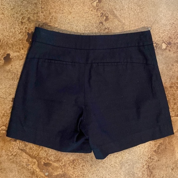CARTONNIER black textured flat front cotton side entry shorty shorts - Picture 6 of 6